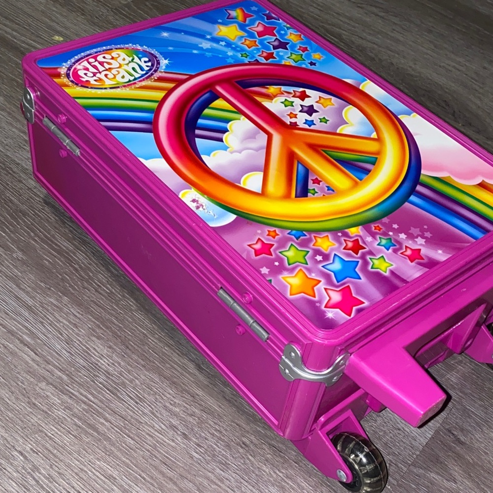 Lisa Frank vintage Colorful Peace Sign Suitcase - Picture 5 of 10